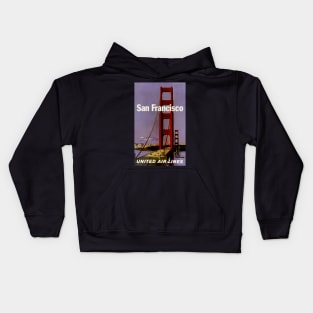 San Francisco - United Air Lines - Vintage Travel Kids Hoodie
